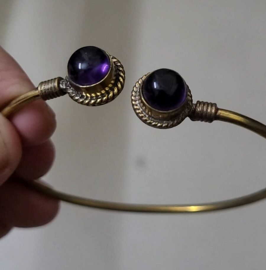 Gold Plated Bracelet With Violet Stone - Image 3