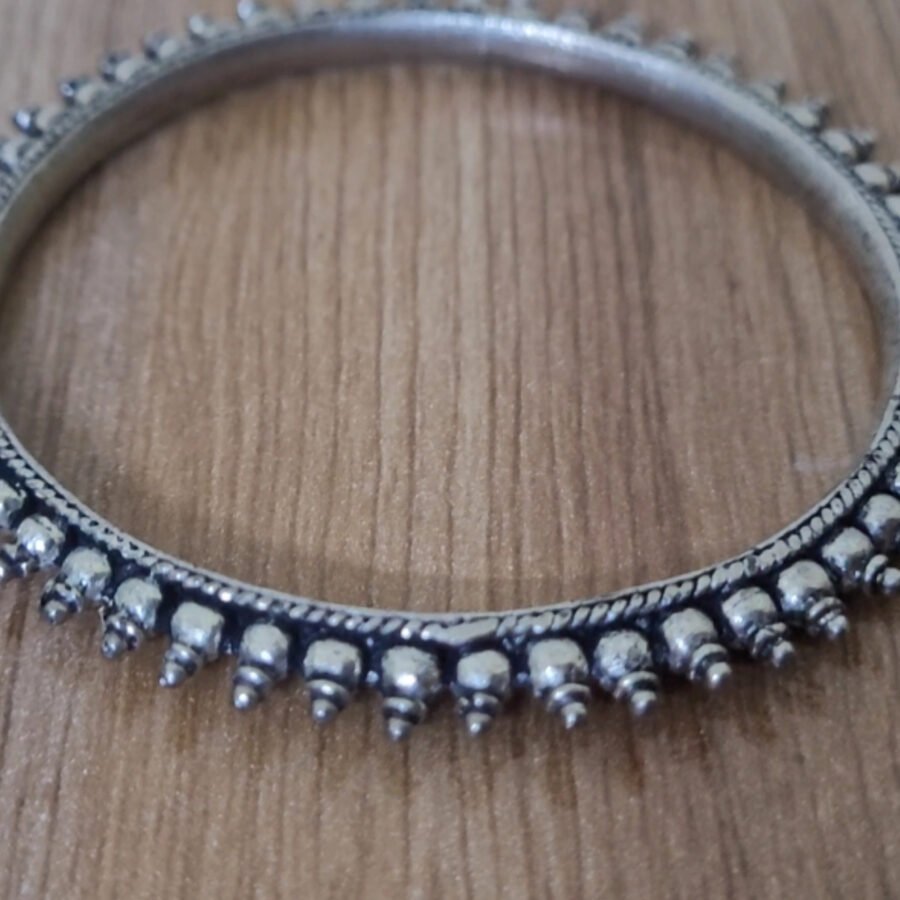 Oxidized Silver Bracelet Bangles For Women & Men- Kada - Image 3