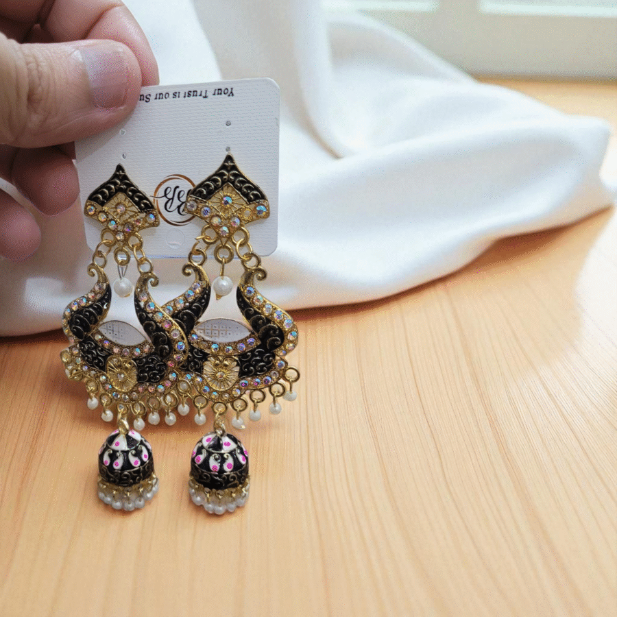 Gold Plated Long Jhumka Earring For Women - Image 2