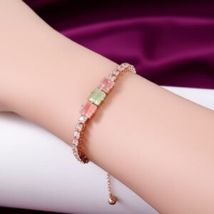 Gold Plated Zirconia Bracelet For Women