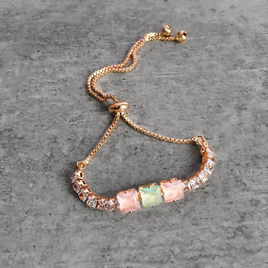 Gold Plated Zirconia Bracelet For Women - Image 3