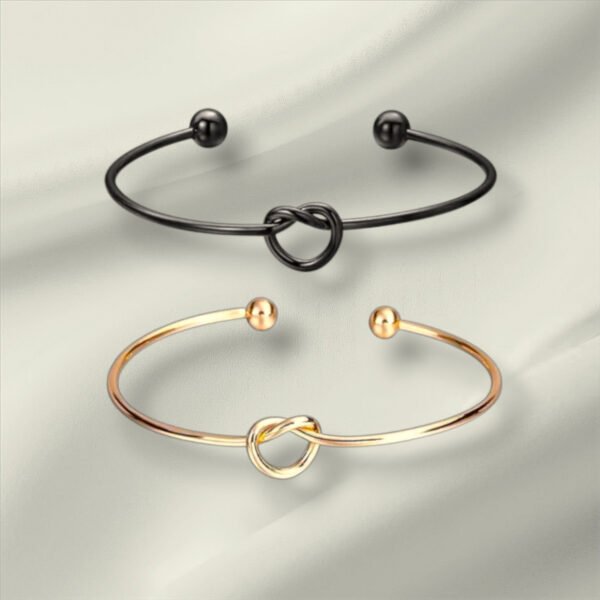 Gold And Black Love Knot Bracelets For Girls & Women Combo Of 2 Bracelets (Adjustable - Free Size - Fits All) Show Your Love